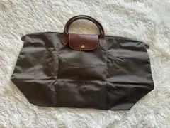 【美品】ロンシャン ル・プリアージュ トートバッグ ブラウンカーキ Lサイズ