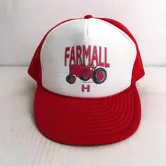 【USA古着】NISSIN製 FARMALL ビンテージ メッシュキャップ 赤白