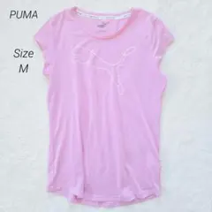 プーマ Tシャツ M ピンク 速乾 トレーニング ロゴプリント スポーツ 半袖