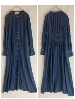 アーバンリサーチサニーレーベル デニムワンピース Aライン フレア ボリューム袖