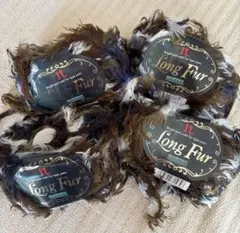 ハマナカ　Long Fur マルチカラー　色番114. 4玉セット