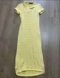 美品　Polo by Ralph Lauren イエローニットワンピース XS