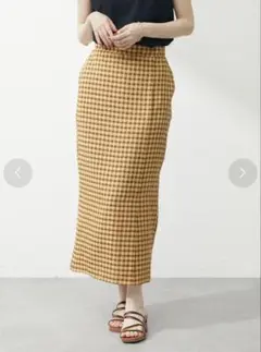 チェック柄タイトスカート