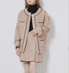 SNIDEL ピンク　ツイード　セットアップ