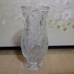 ボヘミアガラス　花瓶　クリスタル
