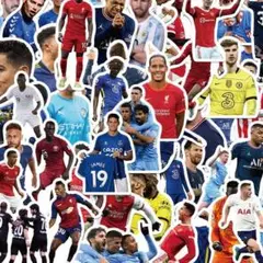サッカー選手クラブのクレストステッカーPVC防水ステッカー 50枚セット