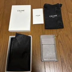 CELINE グレー レザー フラグメントケース