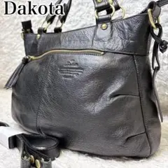 美品】ダコタ 2way 斜めがけ 肩かけ ショルダー 黒 シボ革 スウェード 