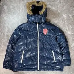 00s archive ダウンジャケット/Y2K/光沢/お兄系/ブルー/ファー