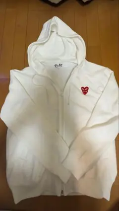 【美品✨️】PLAYCOMME des GARÇONSジップパーカーホワイトL