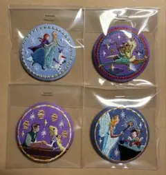 ディズニー刺繍缶バッジ ラプンツェル アナと雪の女王 アラジン ピノキオ