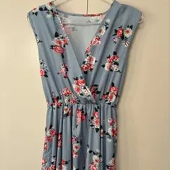 花柄ノースリーブロングワンピース