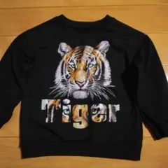 黒のトラプリントトレーナー　シーイン　タイガー　薄手　トレーナー