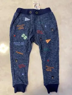 【新品タグ付き】DOUBLE-B 刺繍入り長ズボン 100cm ネイビー