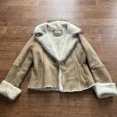 高級 FLECHE JAPAN リアルラムムートンコート ファー 42 XL