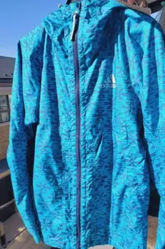 【美品】adidas ClimaProof ジャケット 青 幾何学模様 機能性