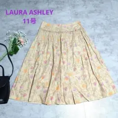 ローラアシュレイ　ロングスカート　フレアスカート　花柄　11号　L　ガーリー
