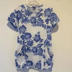 PUMAプーマ　フラワー 半袖Tシャツ　ブルー　S ハイビスカス　ハワイアン