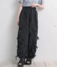 RETRO GIRLブラック ワークパンツ Fサイズ