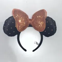 ディズニー カチューシャ 黒 オレンジ