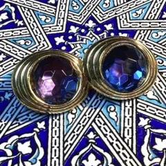 AVONの瑠璃とパープルのイアリング コスチュームジュエリー ヴィンテージ