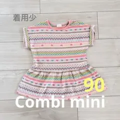 コンビミニCombi mini☆猫柄チュニックワンピース 90 ねこちゃんピンクのサムネイル