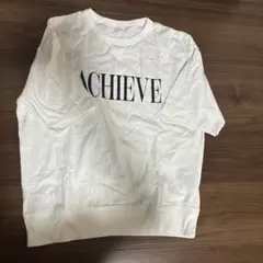 GU ACHIEVE ロゴプリントTシャツ ホワイト
