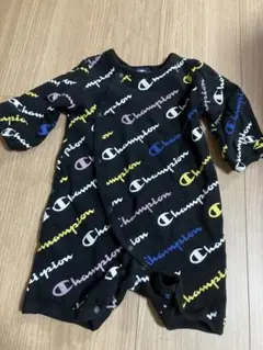 ロンパース ベビー チャンピオン 60cm 70cm 秋 冬 男の子 ブラック