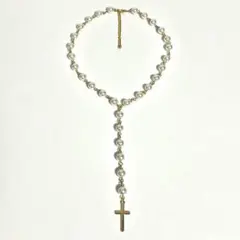 ハンドメイドネックレス　ゴールドアクセサリー　パール　ビーズジュエリー　調節可能