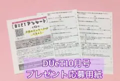 DUeT10月号プレゼント応募用紙(ハガキ) 2枚セット