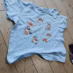 Familiar 水色 Tシャツ 動物プリント