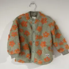 ボアジャケット 花柄 オレンジ