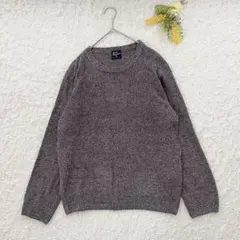 スマートスタンダード　長袖ニット　L グレー　ミックスカラー　メンズ混　薄手