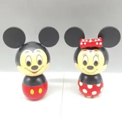 ミッキー・ミニー 木製　卯三郎　こけしセット　ディズニー　和風 ミッキー・ミニー 木製 卯三郎 こけしセット ディズニー 和風 - メルカリ