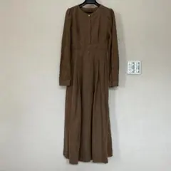 ●【着用1回】LAUIRラウアー★ベルベット風ワンピース★S−Mサイズ★ブラウン