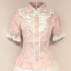 BODY LINE 半袖ブラウス うさ耳セーラー襟 ピンク ロリータ服 S - メルカリ