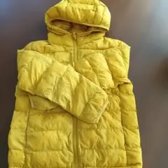 ●UNIQLO フード付きダウンコート 140 イエロー●
