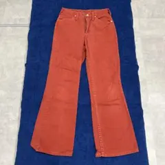 70年代 USA製 ラングラー コットンフレアパンツ 茶 size11/12
