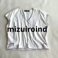 mizuiroind ミズイロインド 23SS白 フレンチスリーブブラウス日本製のサムネイル