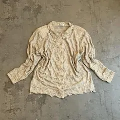 美品 ギャルリーヴィー コットンカットオフフリルブラウス シャツ