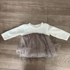 水色フリルとチュールトップス