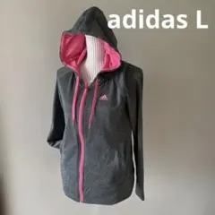 adidas パーカー　内側フリース地　L