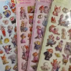 ズートピア ぷくぷくシール 4枚セット ボンボンドロップ 立体 3D
