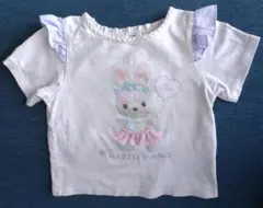 メゾピアノMEZZO PIANO 薄紫ウサギTシャツ 110cm