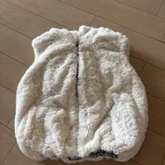 フリース フード付きベスト ホワイト