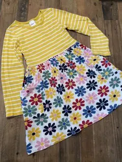 【HannaAndersson】花柄ストライプワンピース 110cm