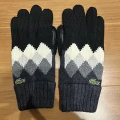 LACOSTE メンズ ニット手袋 アーガイル柄