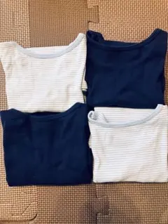 【90サイズ】ユニクロベビーコットン長袖肌着(4枚セット)