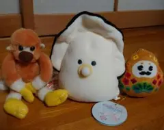 つぶらな瞳の和食屋さん生がきぬいぐるみとモンキーぬいぐるみひゃくまんさんのセット