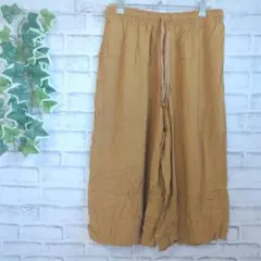 【UNIQLO】レディース　ガウチョパンツ　ワイドパンツ　L　マスタード